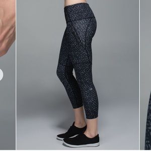Lululemon All Sport Crop Heathered Net Pop Black Multi